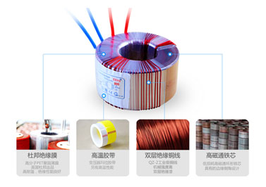 功放用全銅線環(huán)形電源變壓器結構和材質示意圖